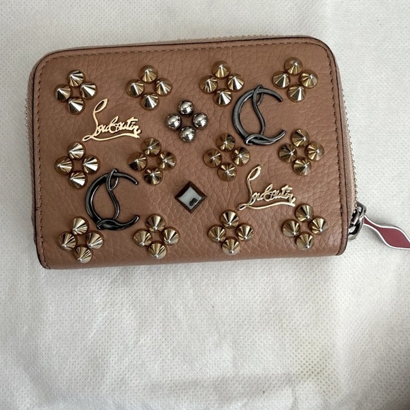 Christian Louboutin Brown Studded Wallet - Picture 1 of 5
